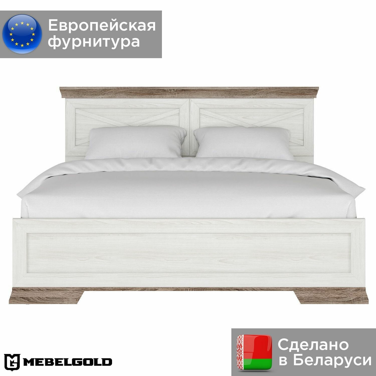 Марсель Кровать двуспальная LOZ160х200 с подъемным механизмом МебельГолд