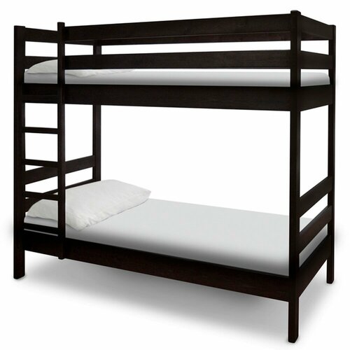 Кровать двухъярусная Икея деревянная 90х190 см из массива дерева венге-3 Сосновый Дом