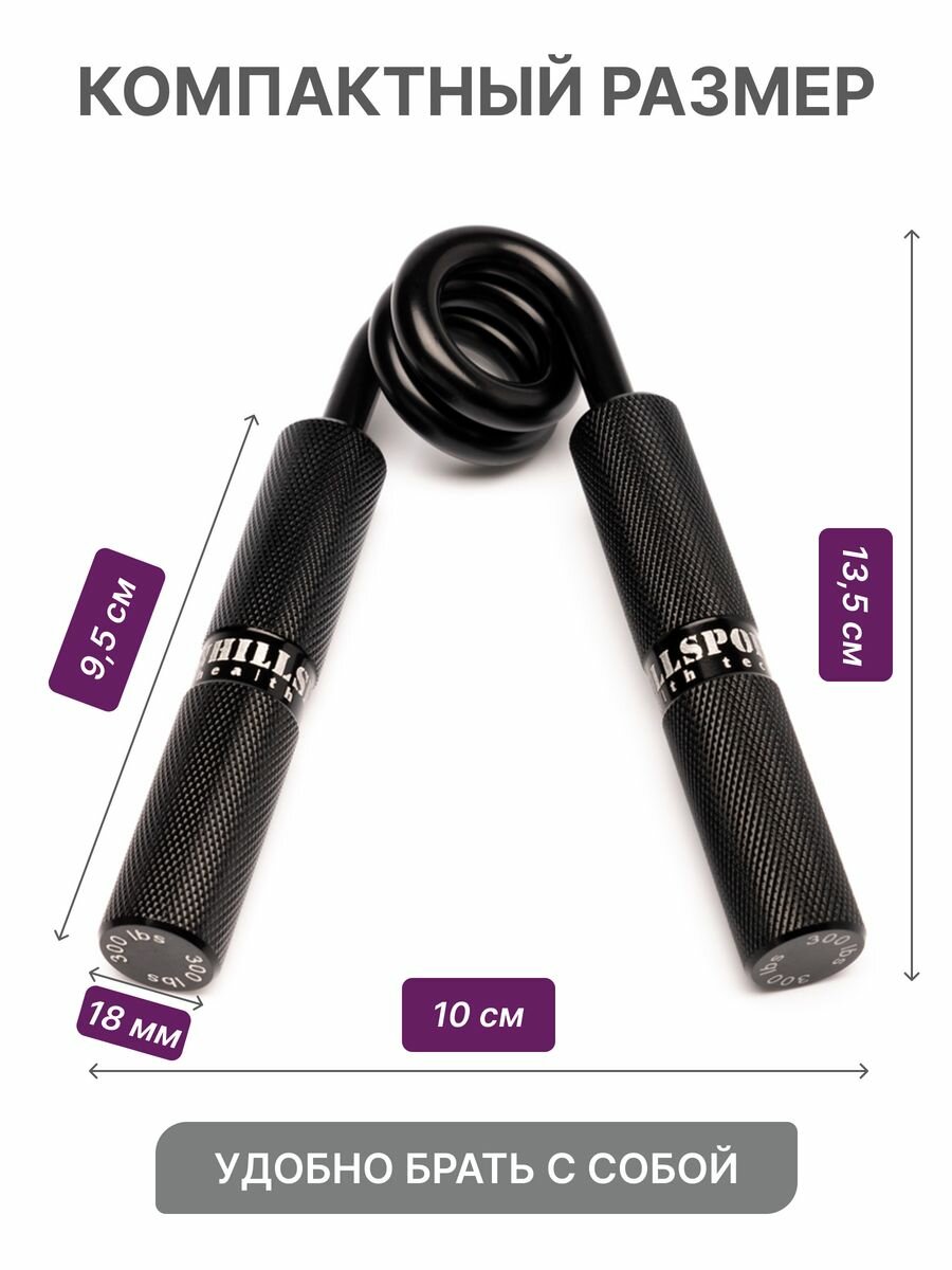 Эспандер кистевой пружинный ONHILLSPORT с нагрузкой 300 lbs / 136 кг — фото 1