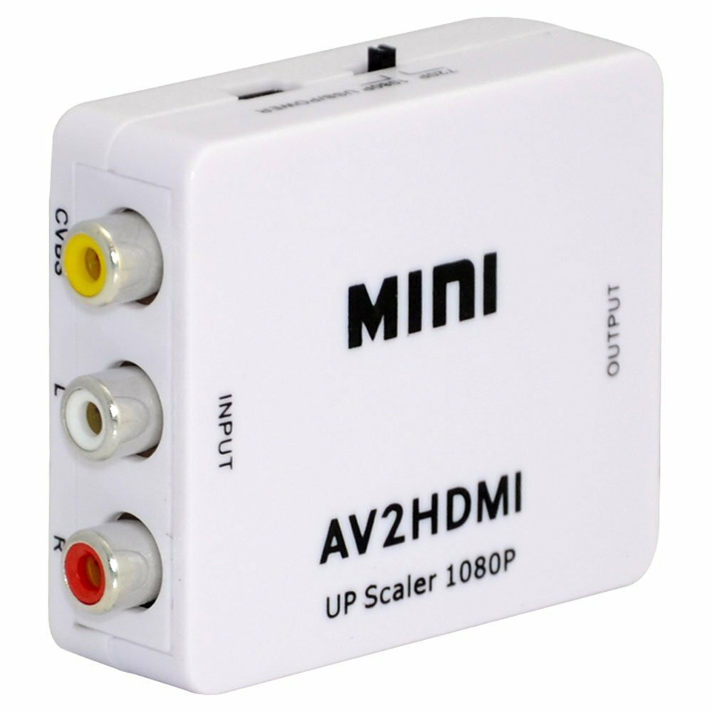 Адаптер-преобразователь сигнала MyPads TP-145569 AV RCA (тюльпаны) на HDMI 1080P HD видео-аудио конвертер белый