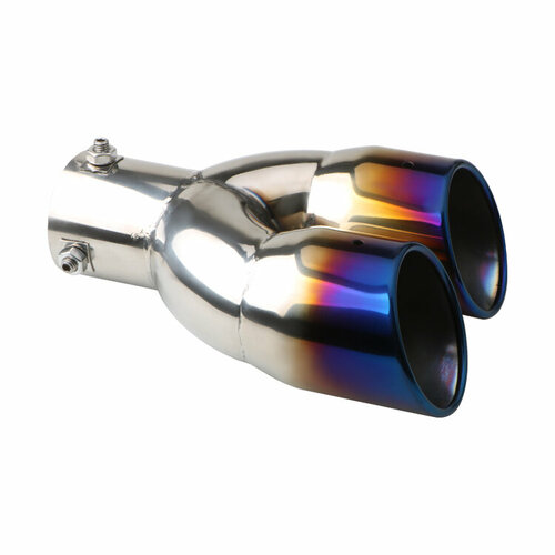 Универсальная насадка на выхлопную трубу диаметр 215 см двойной задний глушитель из нержавеющей стали арт YC-WH0027 2200₽