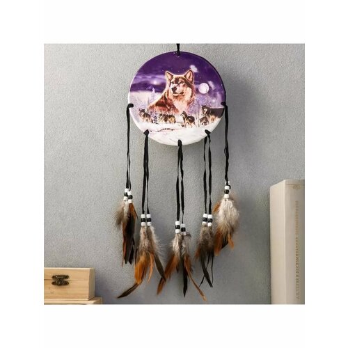 Ловец снов 2 Стая волков на снегу круг d16 см 629₽