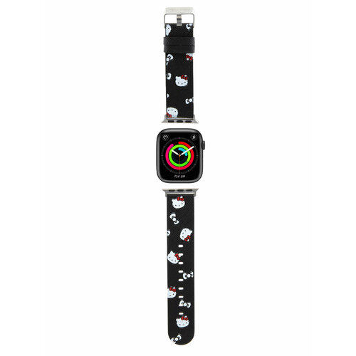 Hello Kitty для Apple Watch 414038 mm ремешок PU Saffiano Heads and Bows Black 2490₽