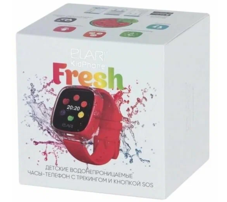 Детские умные часы ELARI KidPhone Fresh GPS RU, красный