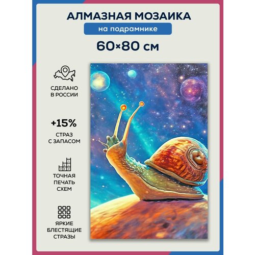 Алмазная мозаика 60x80 Космо улитка на подрамнике