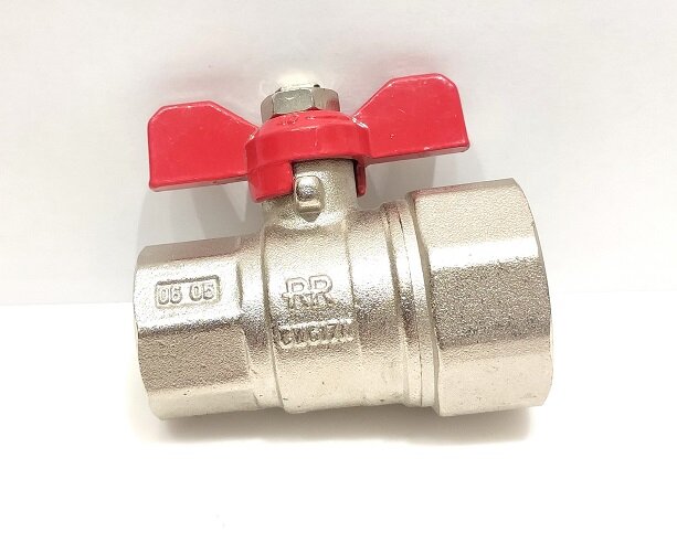 фото Кран шаровой переходной 1" x 3/4" гайка-гайка бабочка Remer RR 361R (Ремер, Италия, F F)