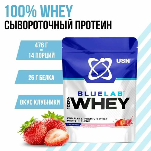 USN Сывороточный протеин Blue Lab Whey 476 г, Клубника