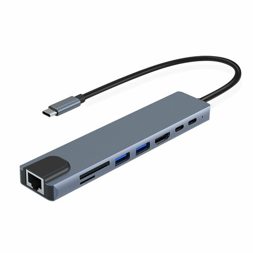 USB-концентратор хаб IKATAK 8 портов с USB Type-C и Ethernet для Macbook Pro Windows Lunix 2307₽