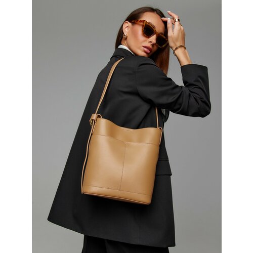 Сумка тоут MIXTON фактура матовая бежевый коричневый 8885₽