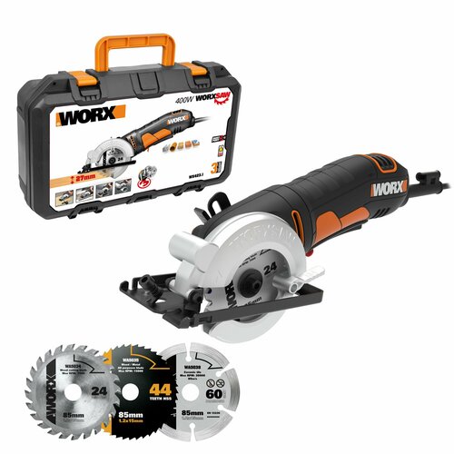 Дисковая пила WORX WX4231 400Вт 85 мм кейс 10447₽