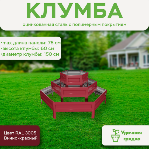 Изображение товара Клумба "Удачная" - панели 30/50/75см, оцинкованная поверхность 3005, высота 20см