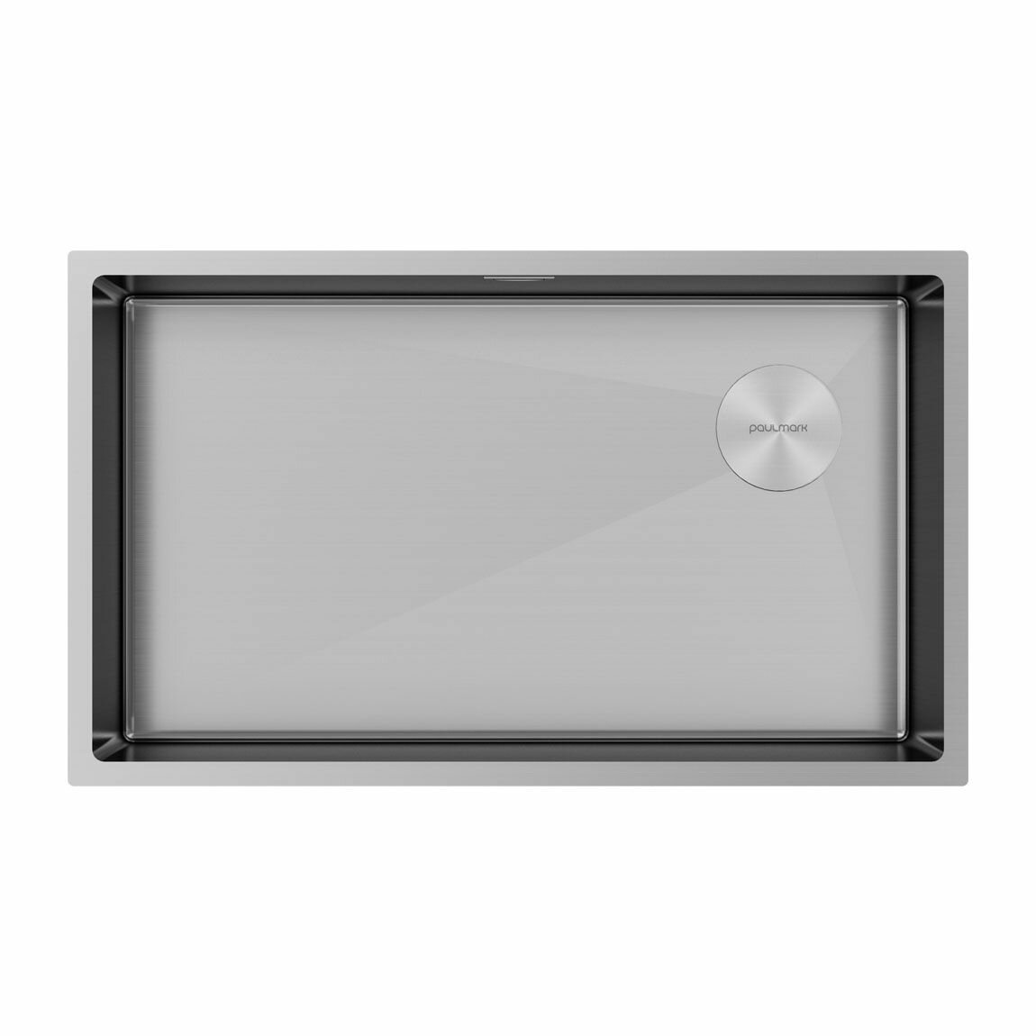 Мойка для кухни из нержавеющей стали Paulmark NEXT-SKEW 74 UNI, 740х440 мм, шумопоглащающее покрытие, врезная, подстольная и вровень со столешницей, цвет брашированная сталь