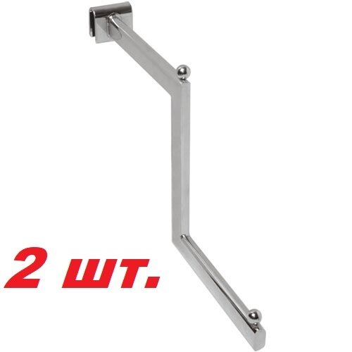 Кронштейн меандр на овальную трубу сечением 30*15 мм Вешалка 2-х уровневая 415 мм Хром- 2 шт.