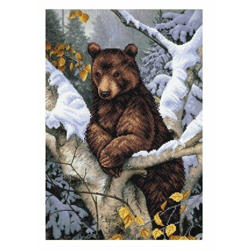 Набор для вышивания Медведь на дереве Вышивание крестиком Набор для творчества Размер 40х50 см 800₽