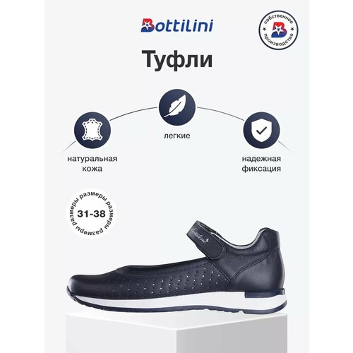 фото Туфли bottilini, размер 35, , синий