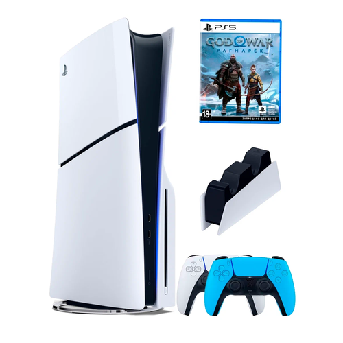 PS5 ПС5 Игровая приставка Sony PlayStation 5 Slim disk 2-й геймпадголубойзарядное Игра God of War Рагнарек 1000 ГБ 93900₽