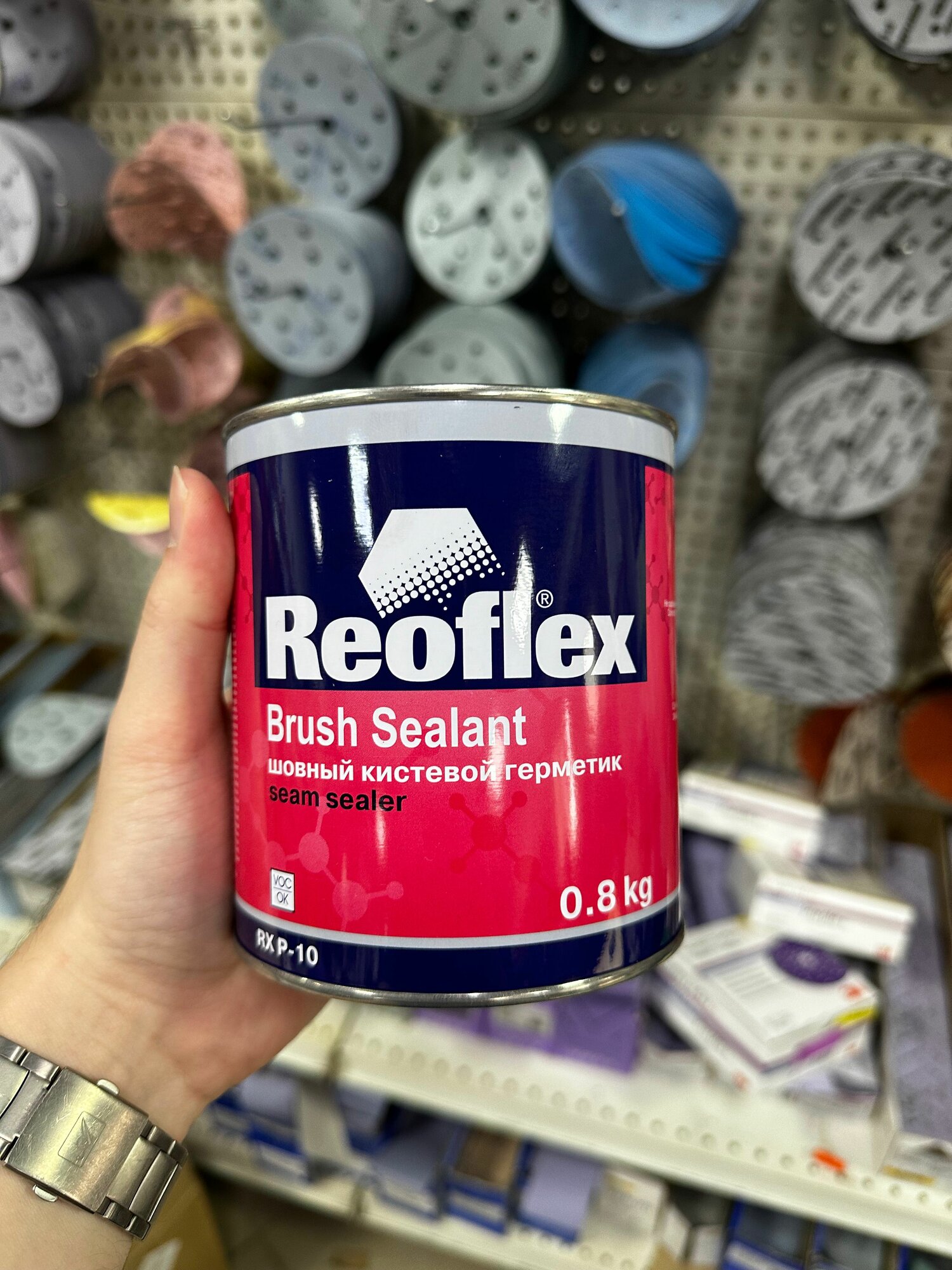 фото Герметик кузовной, шовный REOFLEX Brush Sealant серый под кисть, банка 0,8 кг.