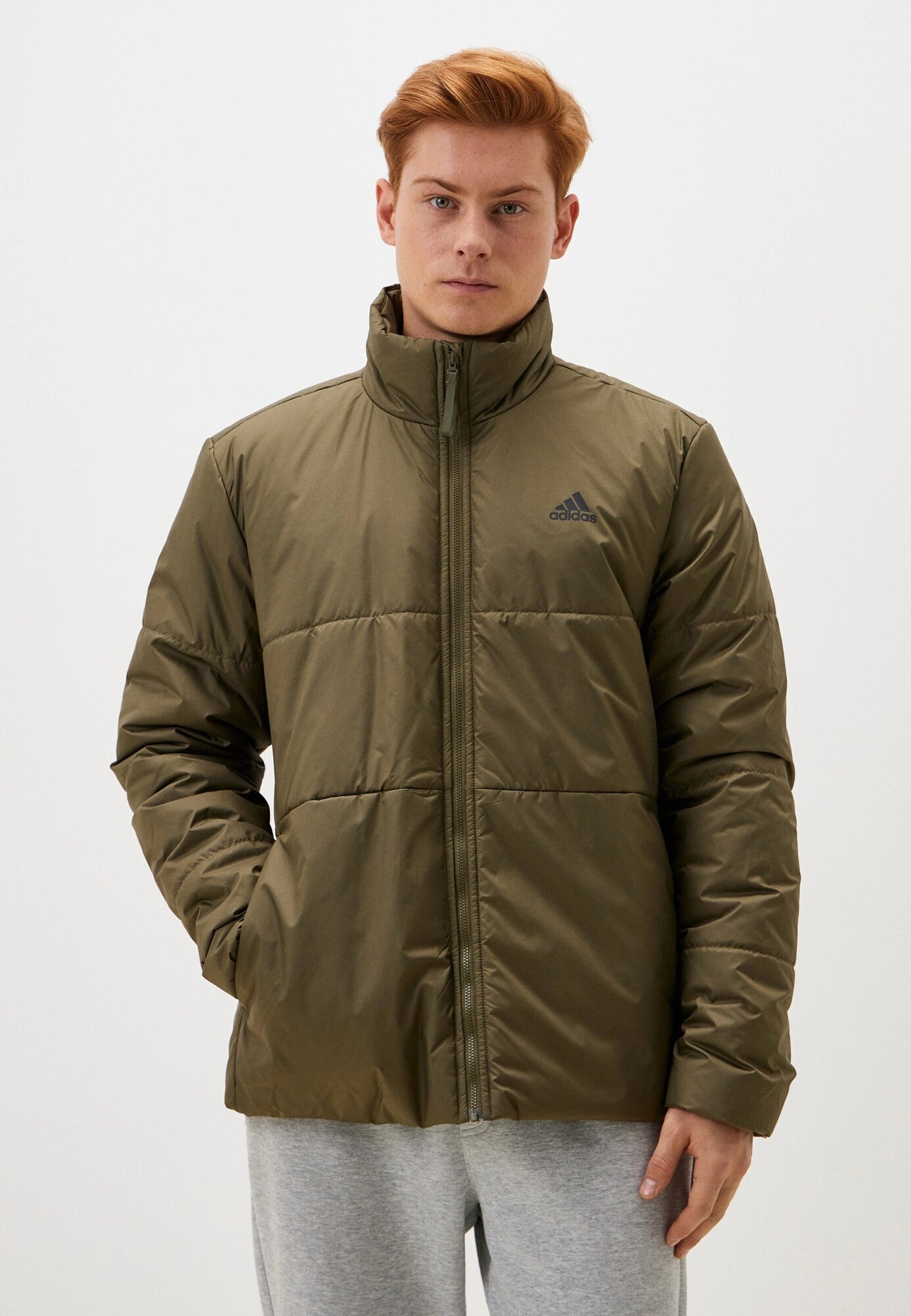 Пуховик adidas BSC 3S INS JKT, размер 52-54, хаки