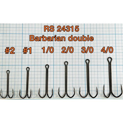 Двойной крючок для рыбалки 10 шт. Barbarian double 1/0