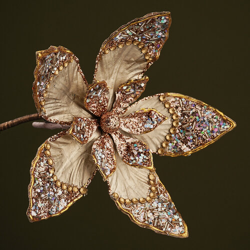 Изображение товара Искусственная пуансеттия Augustina 30 см, клипса, Winter Deco, 2007753