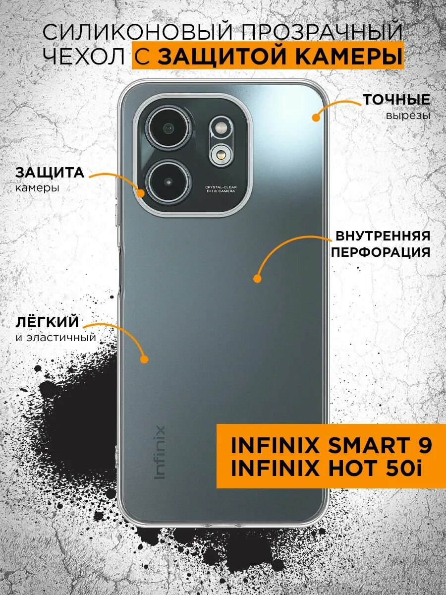 Чехол для Infinix Smart 9/ Infinix Hot 50i силиконовый супертонкий