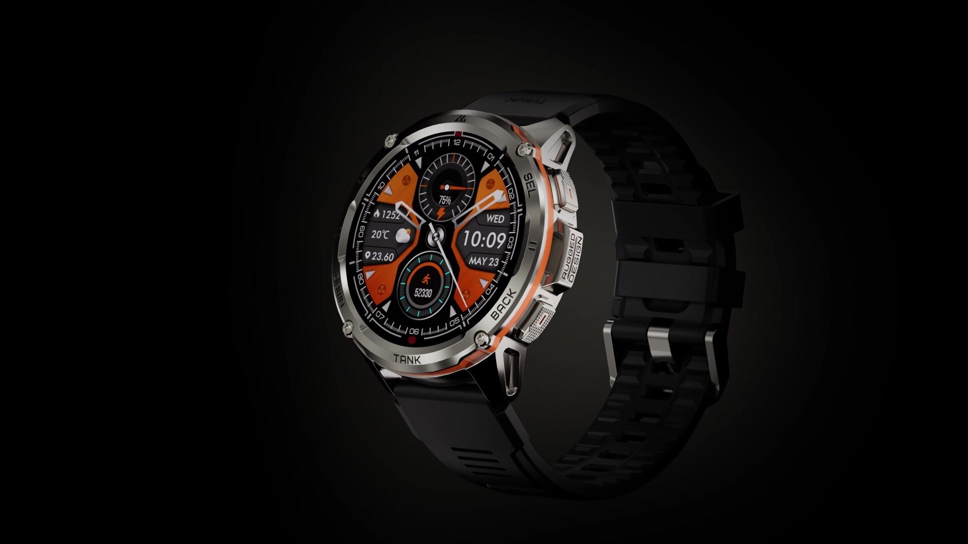 KOSPET TANK T3U Special Edition, Мужские водонепроницаемые смарт-часы подключаемые по Bluetooth в течение 24 часов с голосовым ассистентом — фото 1