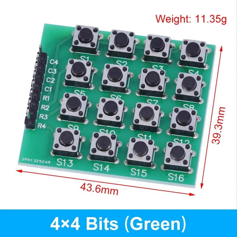 TZT 8-битная матричная клавиатура 3pcs, 4x4Bit Green Board
