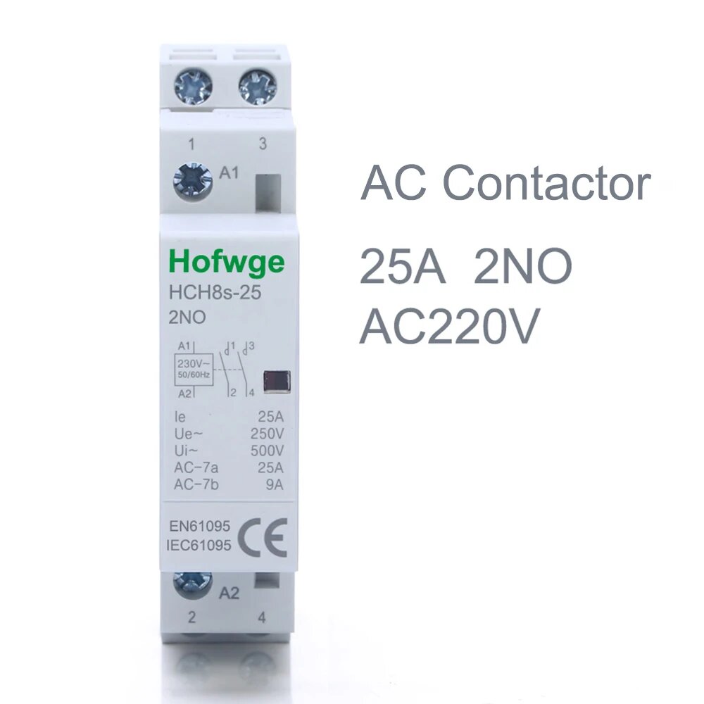 Контактор HOFWGE HCH8s-25 220В 25A 2NO AC230V
