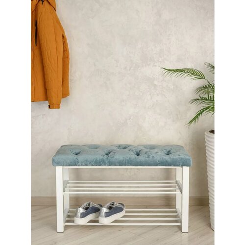 Обувница с мягким сидением велюр