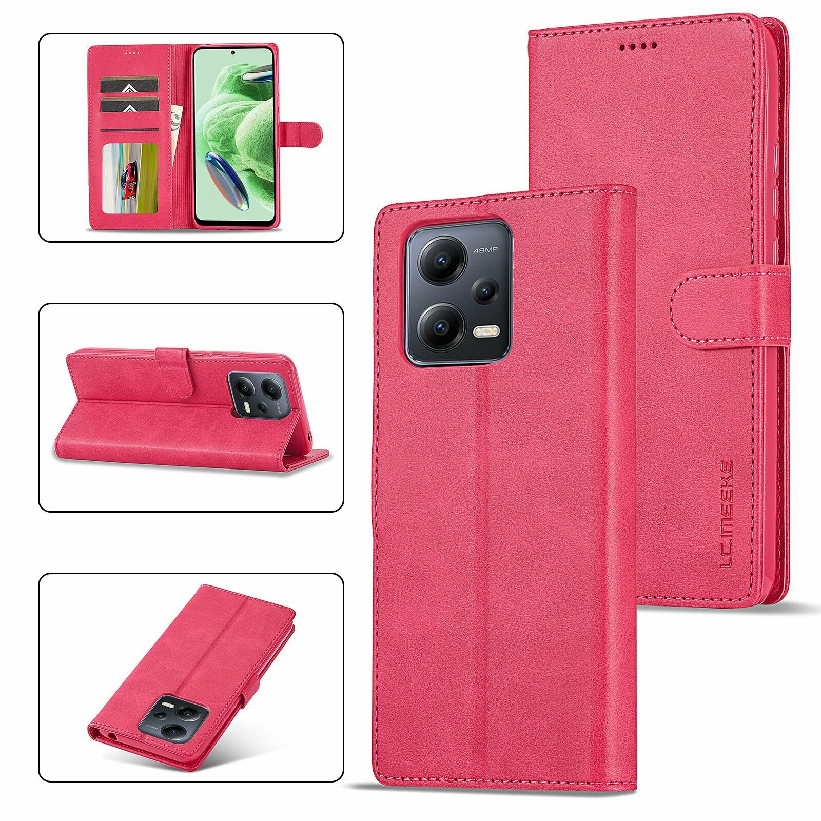 Картинки LCIMEEKE Кожаный книжка чехол для Xiaomi Redmi Note 12 Pro Plus / Чехол на Сяоми Редми Нот 12 Про Плюс с визитницей из экокожи