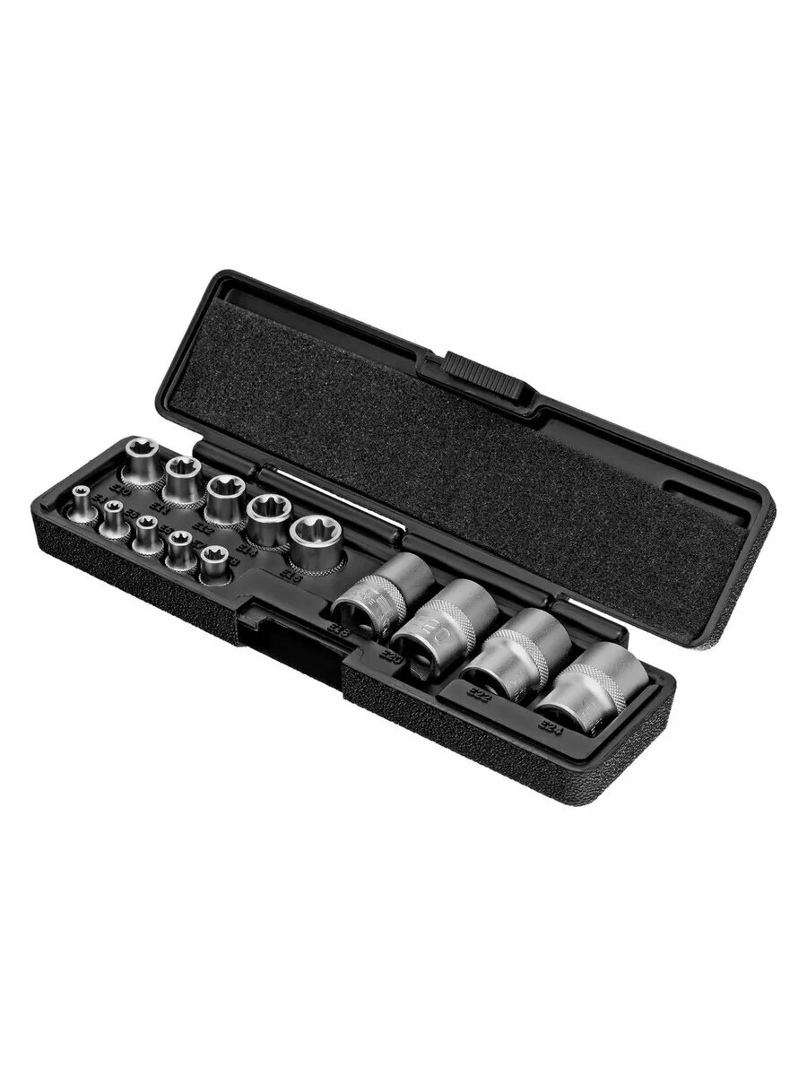 Набор торцевых головок TORX 1/4-3/8-1/2, 14 шт, STELS 13675