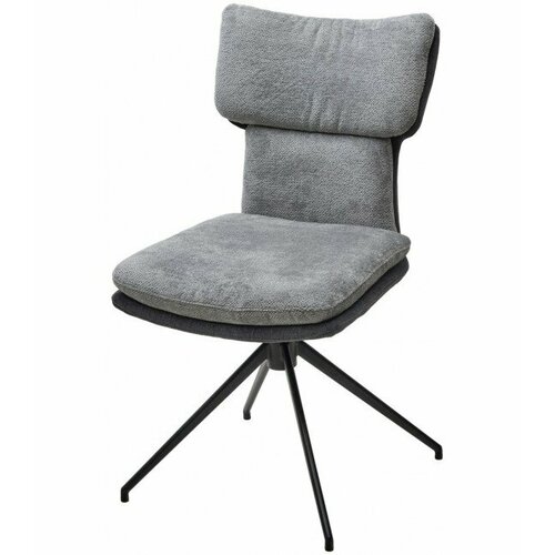 Стул NEVIS 360 град поворот с возвратом серый шенилл/ темно-серый / Черный каркас M-City