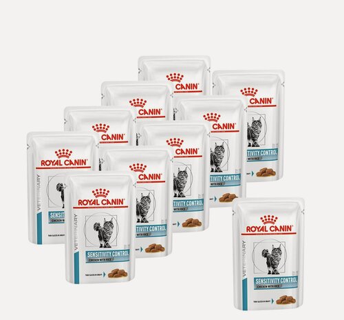 Изображение товара Royal Canin Sensitivity Control Feline диетический влажный корм для кошек при пищевой аллергии и непереносимости в соусе, в паучах - 85 г х 10 шт.