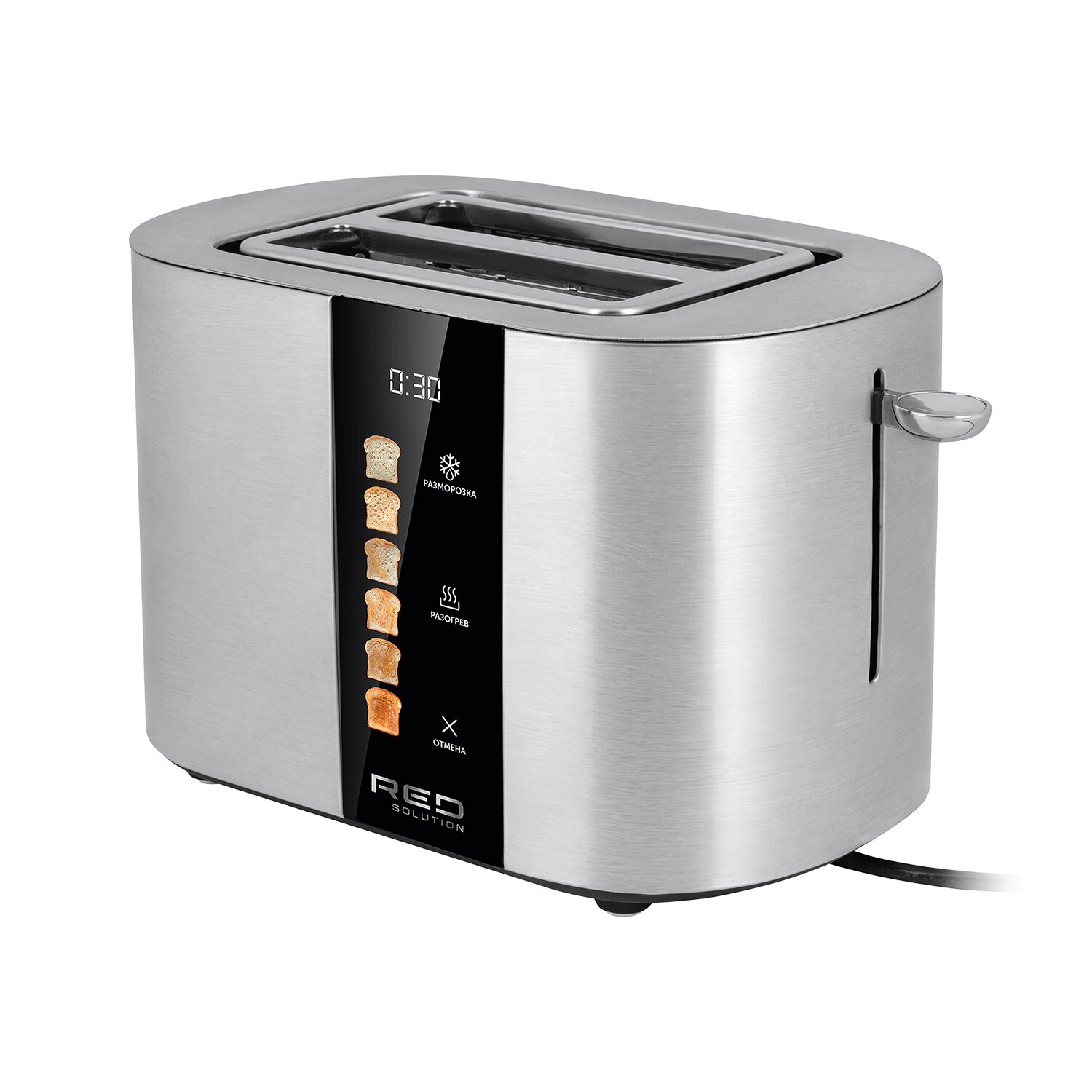 Тостер RED SOLUTION COLORSENSE M450D, 2 тоста, электронный, автоматический, серебристый