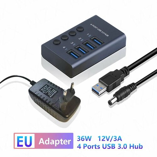 MZX USB 30 концентратор 10 портов 4 Ports HUB EU 1764₽