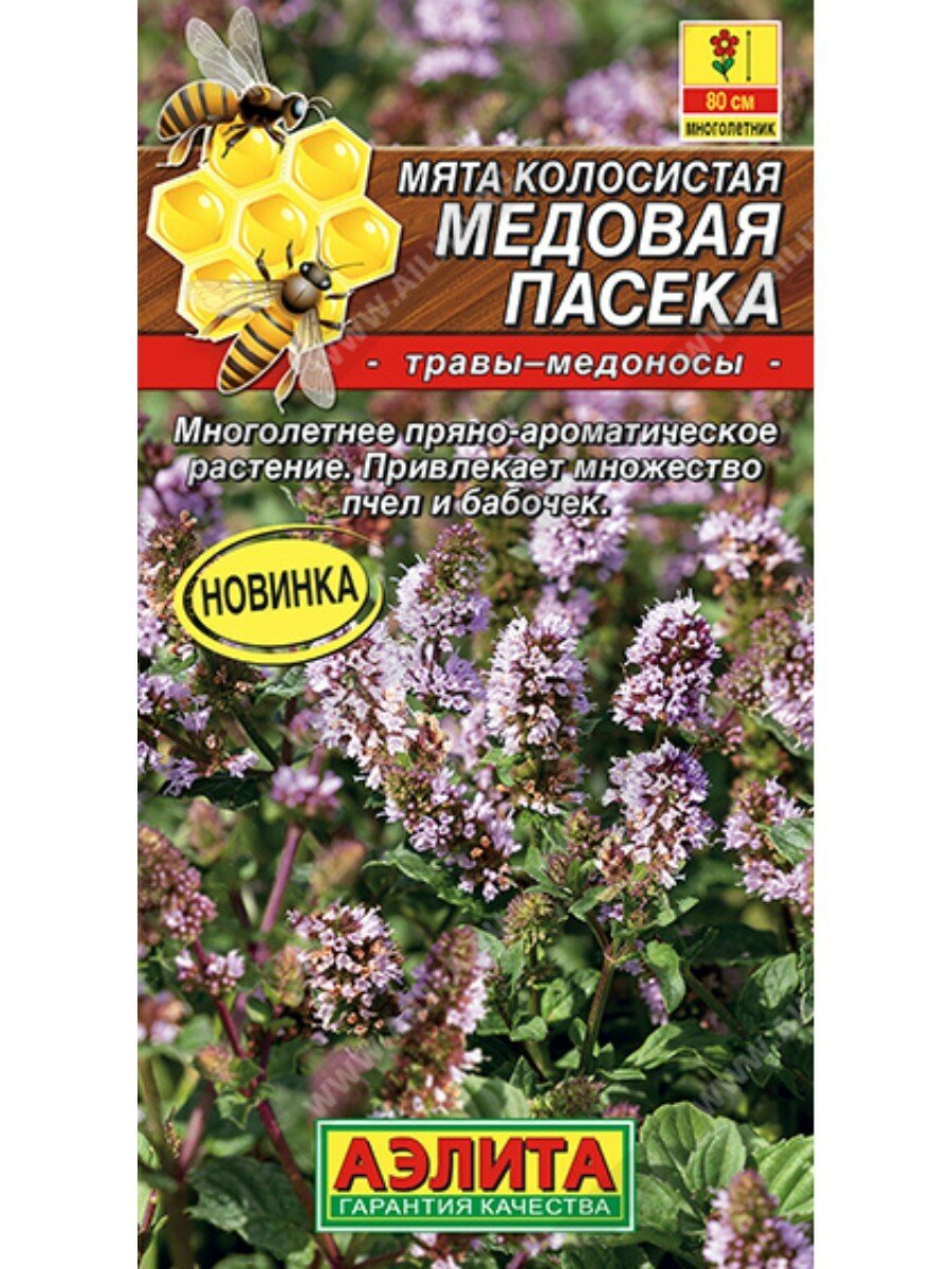 Семена Агрофирмы АЭЛИТА "Мята Медовая пасека", однолетние, для полутени и солнца