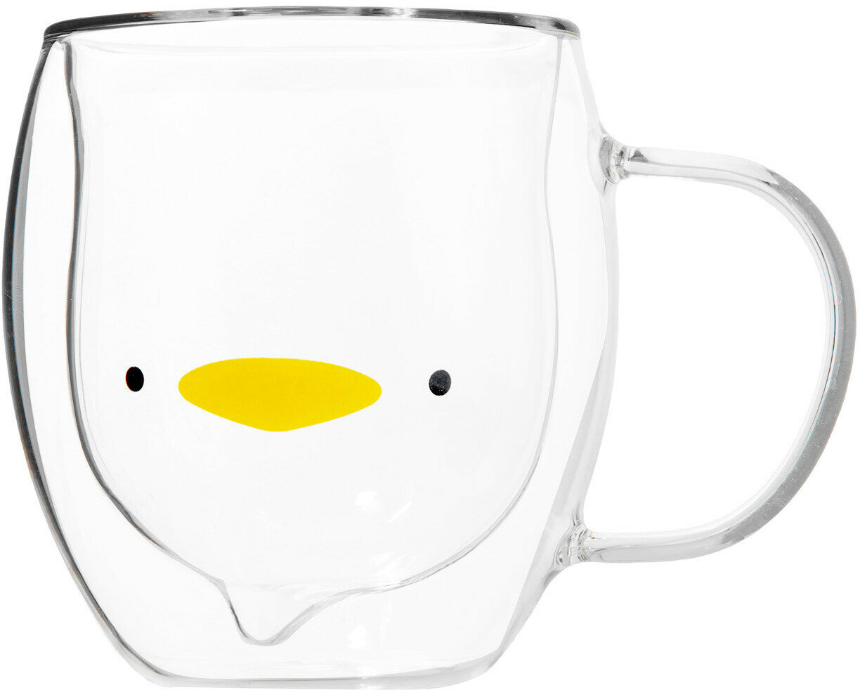 Кружка для чая стеклянная PERFECTO LINEA Funny animals с двойными стенками 280 мл 30-130001