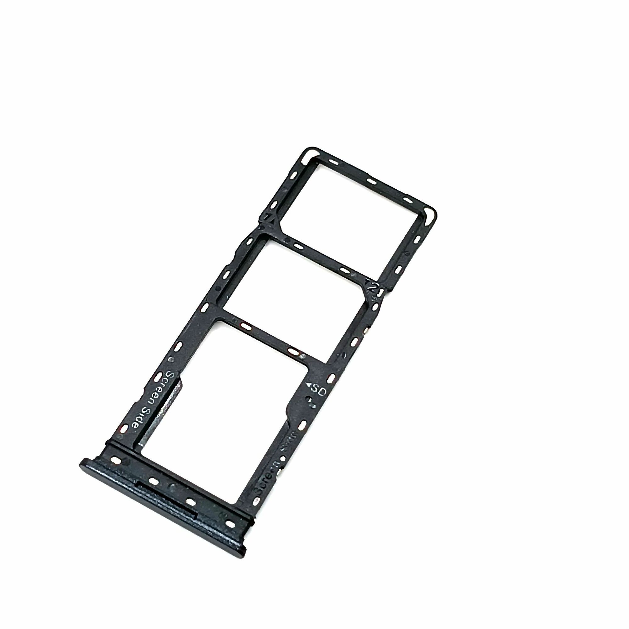 Сим лоток для Infinix Hot 30i (X669D), Smart 7 (X6515), 8 (X6525) / Слот рамка держатель СИМ карты Tecno Spark 10 (KI5q), Контейнер SIM holder (черный)