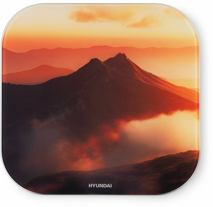 Весы напольные Hyundai H-BS03981, до 180 кг, оранжевый/рисунок