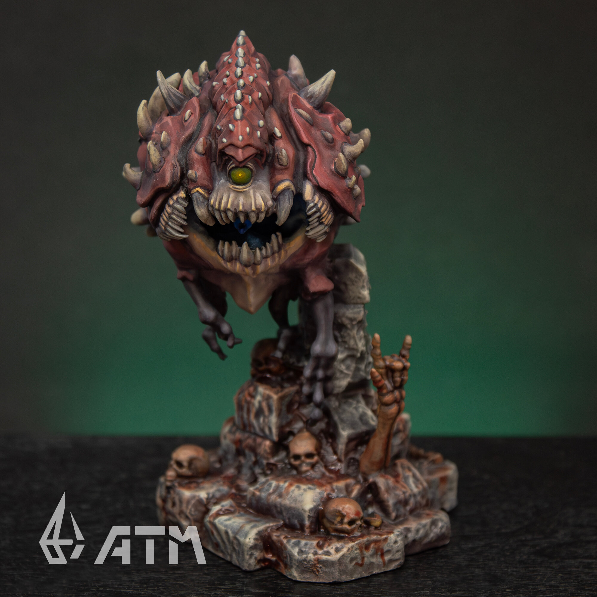 Какодемон демон металлическая коллекционная фигурка ДУМ в росписи / Cacodemon DOOM Eternal