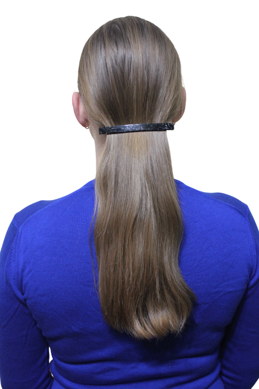 Заколка для волос BARRETTES, Франция, тонкая, для среднего объема волос, ацетат — фото 1