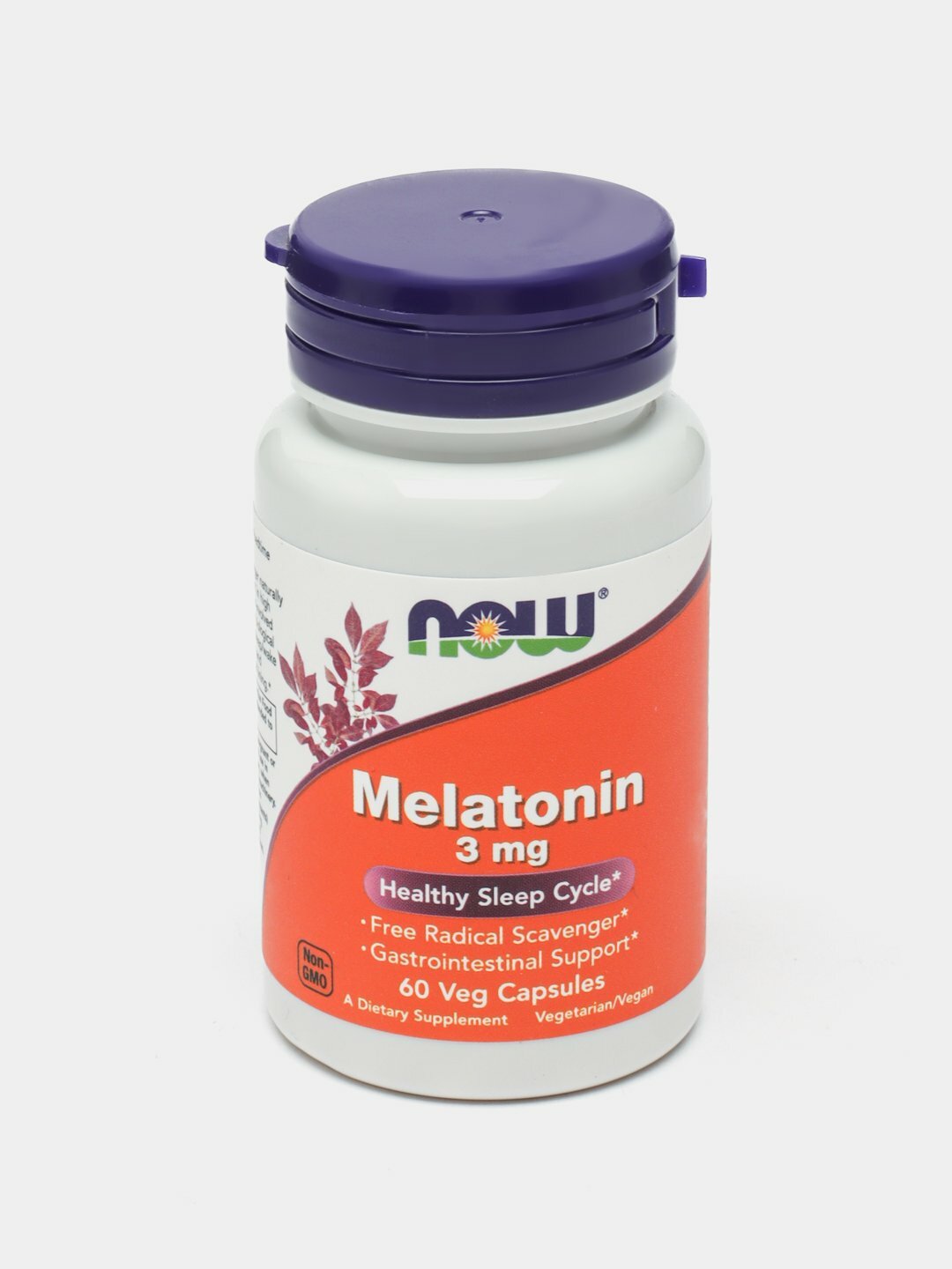 Мелатонин Now Foods, для улучшения сна, 3мг, без ГМО, 60капсул — фото 1