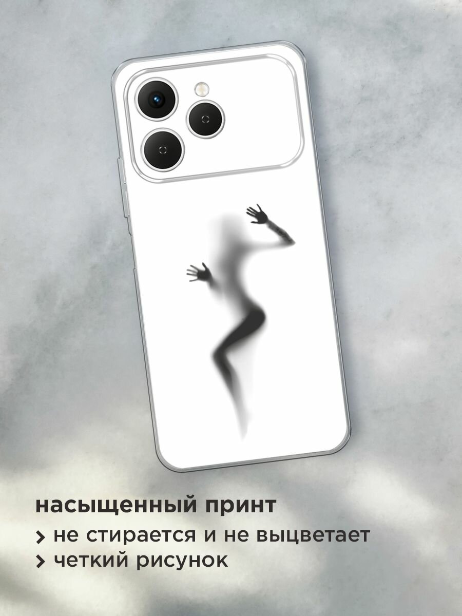 Чехол на Tecno Spark 40 / Текно Спарк 40 с принтом "Девушка в душе" — фото 1