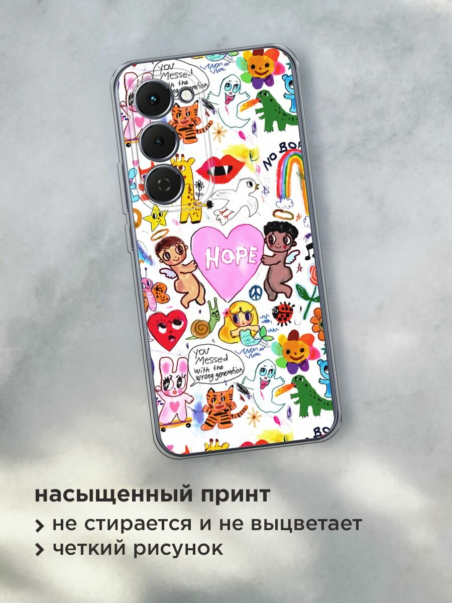 Чехол на Tecno Spark 40 Pro+ / Текно Спарк 40 Про+ с принтом "Милые рисунки" — фото 1