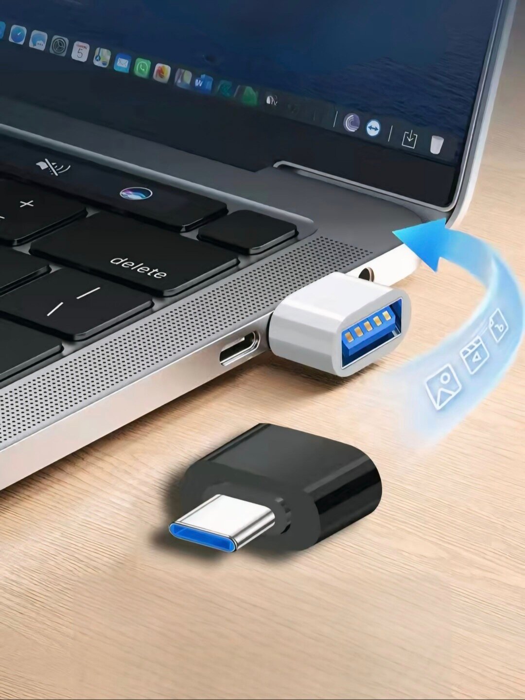 Универсальный набор USB-адаптеров — с разъёмами Type-C, Micro USB и Lightning для широкой совместимости. — фото 1