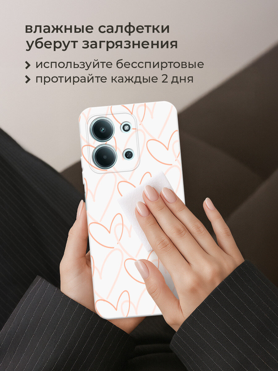 Чехол на Xiaomi Redmi 15C 4G /Poco C85 4G / Редми 15C 4G/Поко C85 4G с принтом Узор из сердечек — фото 1