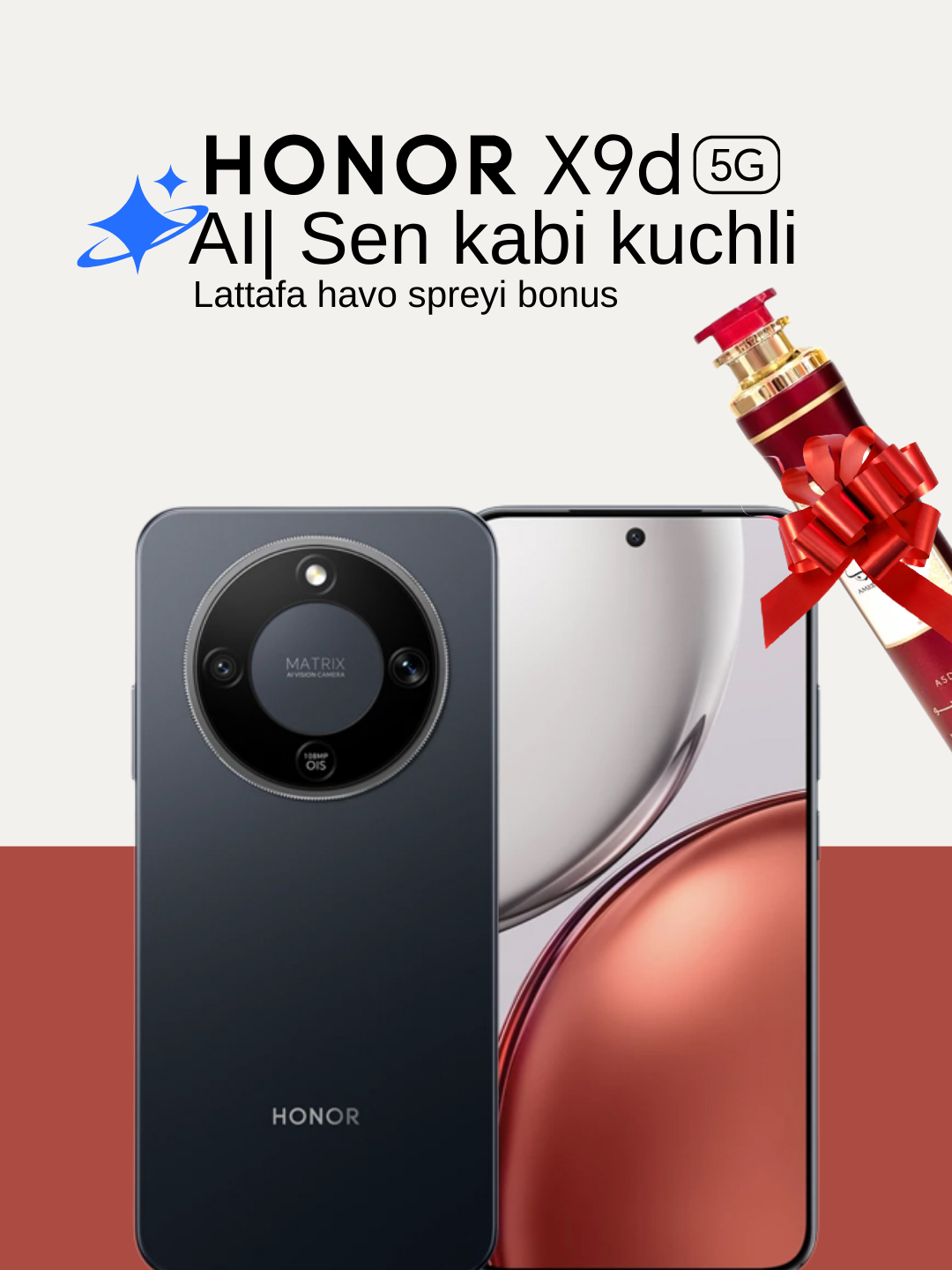 Смартфон Honor x9d, 8 Гб, 256 Гб, 6.79", AMOLED, 108Мп, камера, 120Гц, Black