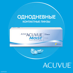 Линза контактная 1-DAY Acuvue Moist 30pk /Диоптрии -4.50/Радиус 8.5/