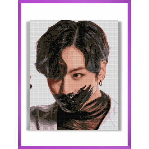 Алмазная мозаика на подрамнике - вышивка BTS - Чонгук с краской 40 х 50 см 1480₽