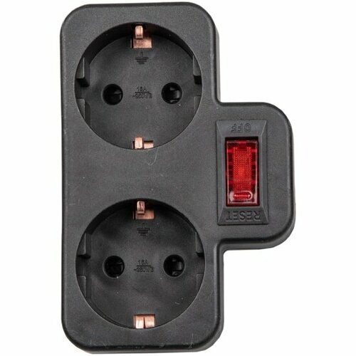 Разветвитель сетевой с выключателем Uniel S-GES2-16PB BLACK 545₽